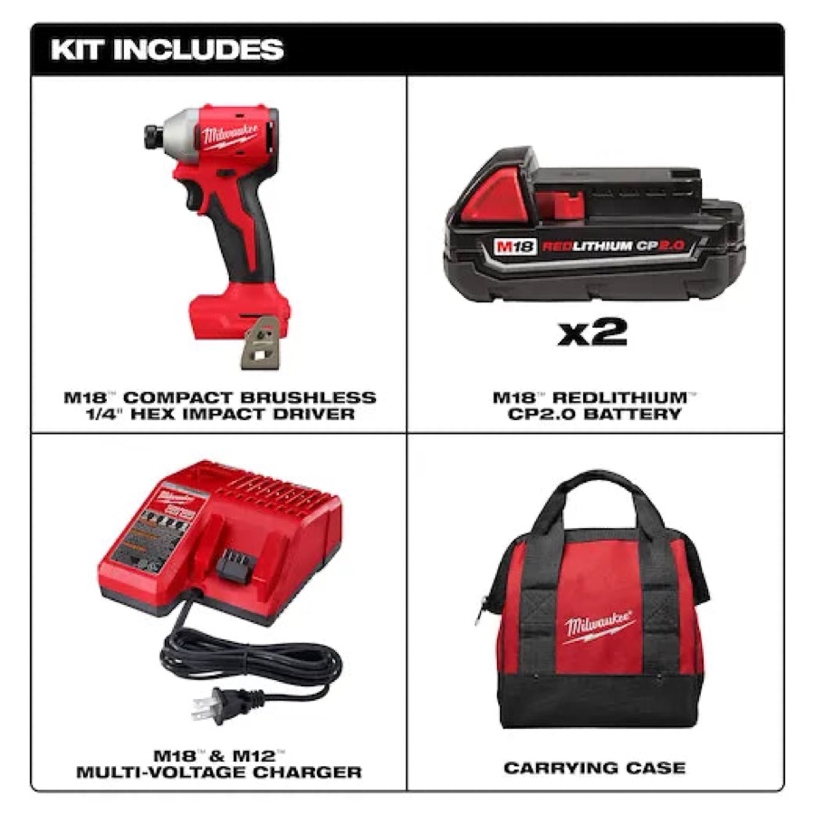 Atornillador de impacto hexagonal compacto de 1/4" FUEL M18™ (kit)