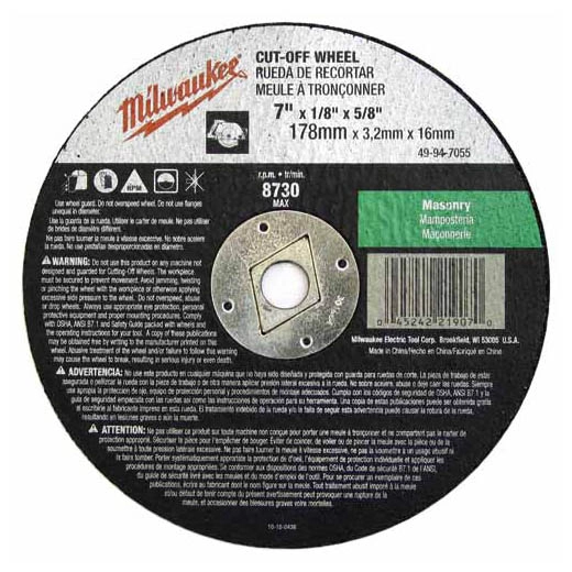Disco p/ desbaste  metal  7" x 1/8", orificio  flecha  5/8", a24r, 8600 rpm, tipo 27